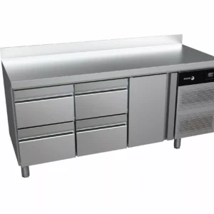 Kølebord med 4 skuffer og 1 skab